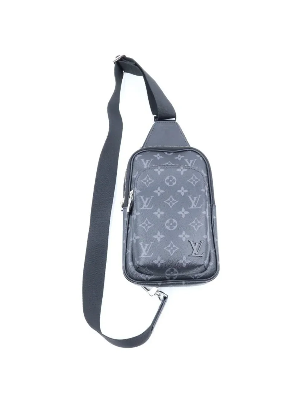 Louis Vuitton Monogram Eclipse Avenue Sling Bag PM Black Leather